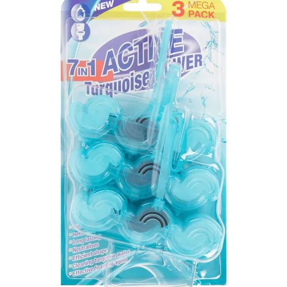 Schoonmaakmiddelen>Fabulosa Active Turqoise Power Toiletblokken 7-In-1 Blauw,Groen