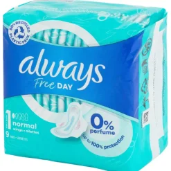 Lichaamsverzorging>Always Free Day Maandverband Normaal Wit