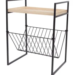 Woonaccessoires>Merk Bijzettafel Met Tijdschriftenrek Beige,Zwart
