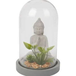 Woonaccessoires>Merk Boeddha In Stolp Grijs