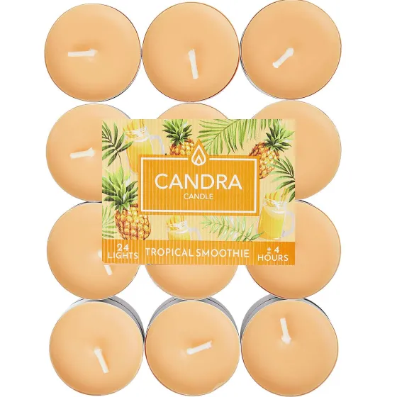 Kaarsen>Candra Geurtheelichten Groen,Oranje