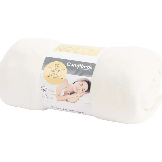 Beddengoed>Comfibeds Jersey Hoeslaken Wit