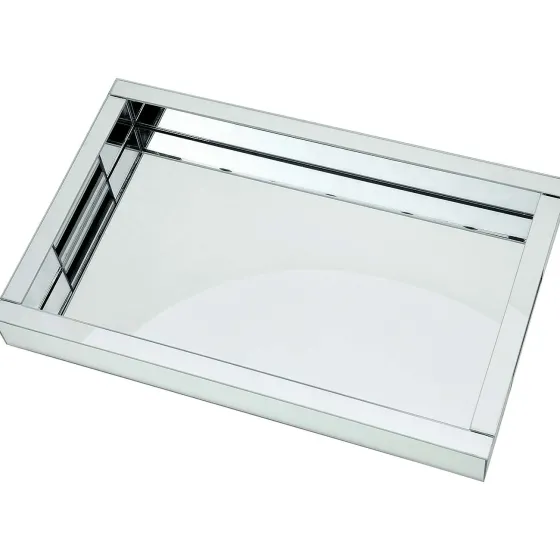 Woonaccessoires>Merk Decoratief Spiegelplateau Zwart,Zilver