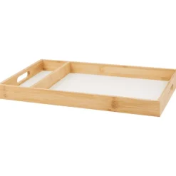 Dienbladen>Staub Dienblad Met Vak Bruin,Wit