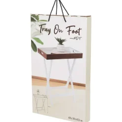Woonaccessoires>Merk Dienblad Op Voet Bruin,Wit