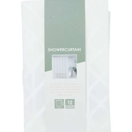Badkamer & Toilet Accessoires>Cascata Douchegordijn Grijs,Print,Zwart
