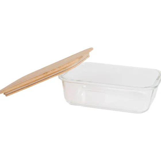 Bewaren & Meenemen>Lock & Lock Excellent Houseware Glazen Vershoudschaal Met Bamboe Deksel Transparant