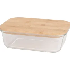 Bewaren & Meenemen>Lock & Lock Excellent Houseware Glazen Vershoudschaal Met Bamboe Deksel Transparant