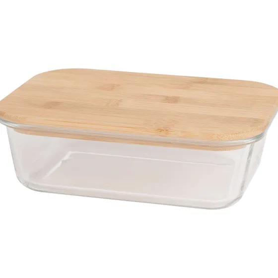 Bewaren & Meenemen>Lock & Lock Excellent Houseware Glazen Vershoudschaal Met Bamboe Deksel Transparant