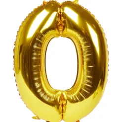 Ballonnen & Slingers>Merk Folieballon Cijfer Goud,Meerkleurig,Zilver