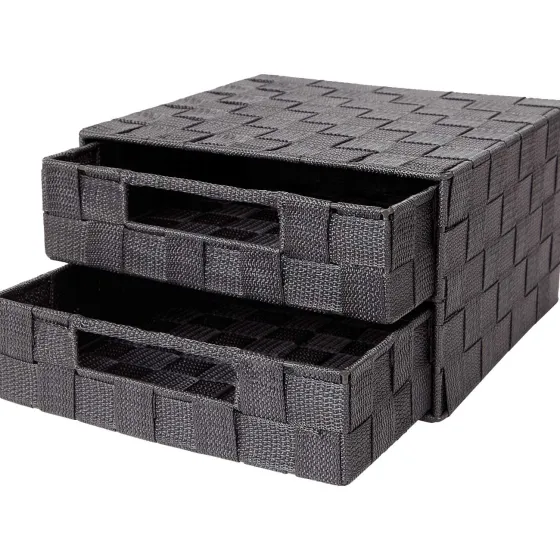 Woonaccessoires>Merk Gevlochten Ladekastje Zwart,Grijs