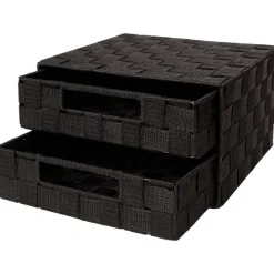 Woonaccessoires>Merk Gevlochten Ladekastje Zwart,Grijs