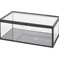 Woonaccessoires>Merk Glazen Doosje Zwart,Goud