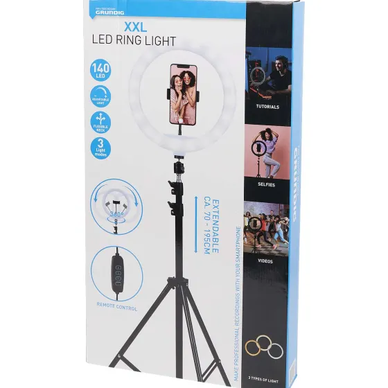 Lampen>Grundig Xxl Selfie Ringlamp Zwart,Wit