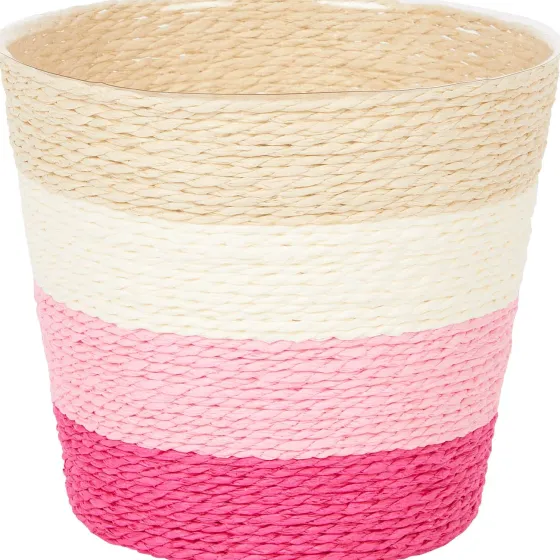 Bloempotten>Merk Home Accents Bloemenmand Met Strepen Grijs,Groen,Oranje,Roze