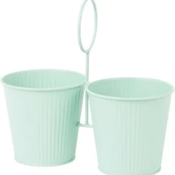 Bloempotten>Merk Home Accents Duo Bloempot In Houder Zwart,Groen,Wit
