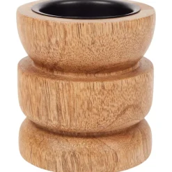 Kaarsenhouders>Merk Houten Theelichthouder Beige