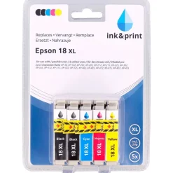 Bureau Accessoires>Office Essentials Ink & Print Inktcartridges Epson 18 Xl Zwart,Blauw,Roze,Geel