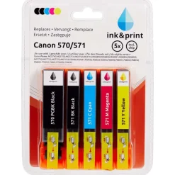 Inktcartridges>Merk Ink & Print Inktcartridges Canon 570/571 Zwart,Blauw,Roze,Geel