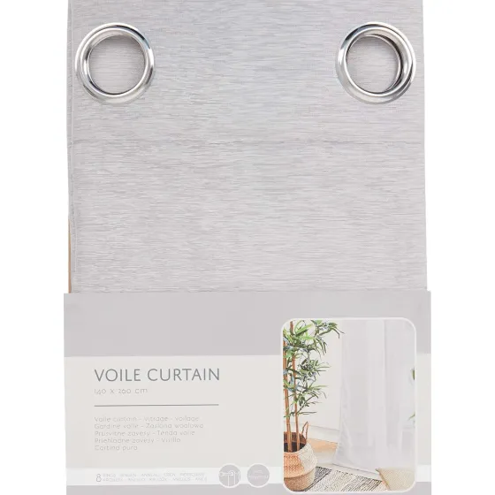 Raamdecoratie>C&C Kant-En-Klaar Vitragegordijn Grijs,Wit