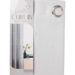 Raamdecoratie>C&C Linnenlook Gordijn Beige,Grijs,Wit