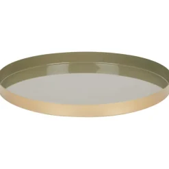 Woonaccessoires>Merk Metalen Onderbord Beige,Goud,Groen