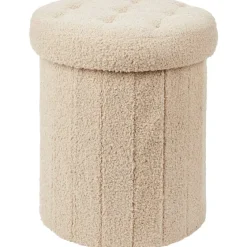 Woonaccessoires>Merk Opvouwbare Opbergpoef Beige,Wit