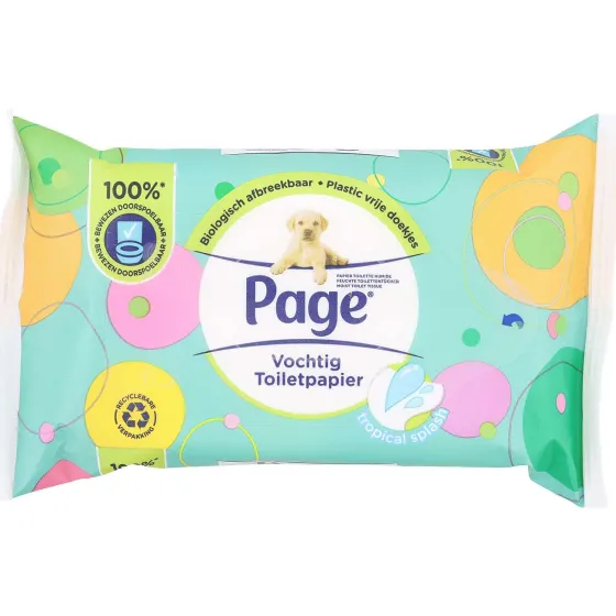 Toilet- & Keukenpapier>Page Vochtig Toiletpapier Tropical Splash