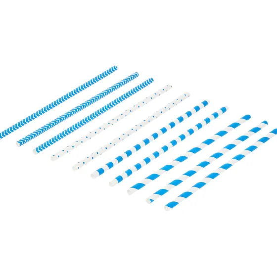 Feestartikelen>Merk Papieren Rietjes Blauw,Geel,Groen,Oranje,Paars,Roze
