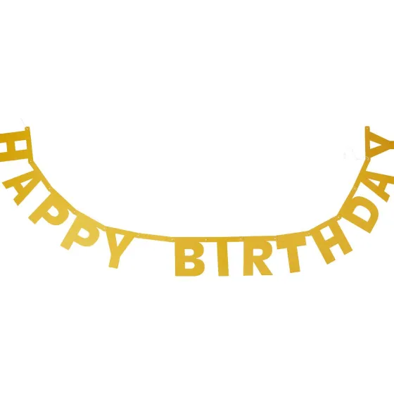 Feestartikelen>Merk Party Universe Slinger Happy Birthday Goud,Meerkleurig,Roze,Zilver