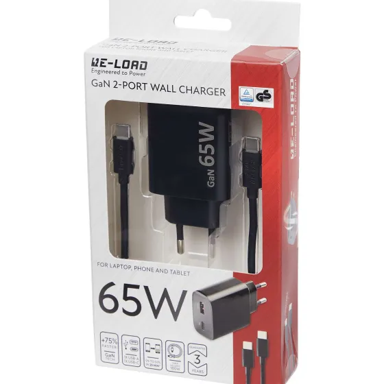 Powerbanks & Opladers>Re-load Dual Wandlader Wit,Zwart