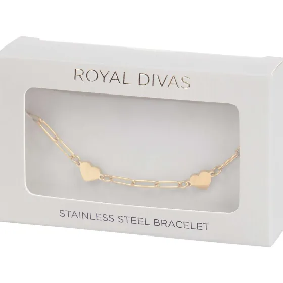 Horloges & Sieraden>Merk Royal Divas Roestvrijstalen Armband Goud