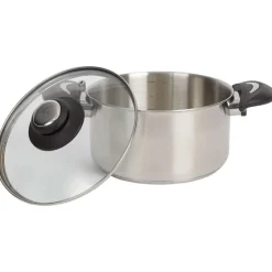 Pannen>Sola Kookpan Met Glazen Deksel Zilver