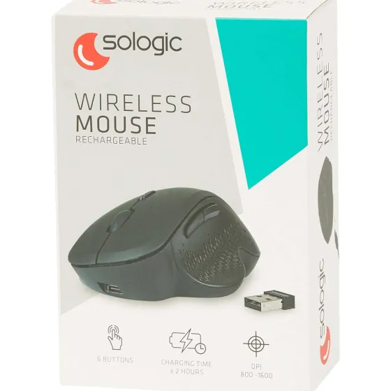 Gaming>Sologic Draadloze Muis Zwart
