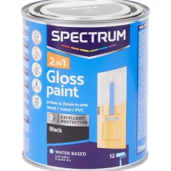 Verf>Spectrum 2-In-1 Hoogglans Verf Zwart