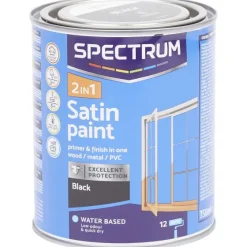 Verf>Spectrum 2-In-1 Satijnglans Verf Zwart