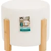 Woonaccessoires>Studio Home Poef Met Bamboe Poten Wit