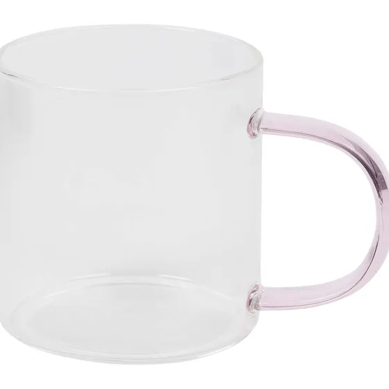 Servies>Merk Theeglas Met Gekleurd Oor Blauw,Groen,Roze,Zwart