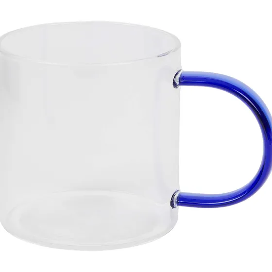 Servies>Merk Theeglas Met Gekleurd Oor Blauw,Groen,Roze,Zwart