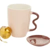 Servies>Merk Theemokset Roze,Wit