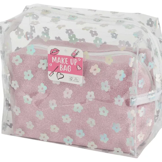 Make-Up>Max & More Toilettas-Set Roze,Zilver
