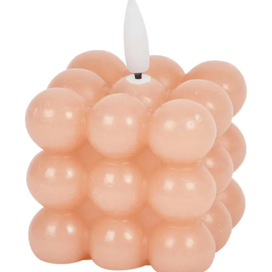 Kaarsen>Candra Vierkante Ledkaars Met Bolletjes Bruin,Roze,Wit,Zwart