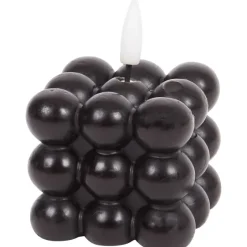 Kaarsen>Candra Vierkante Ledkaars Met Bolletjes Bruin,Roze,Wit,Zwart