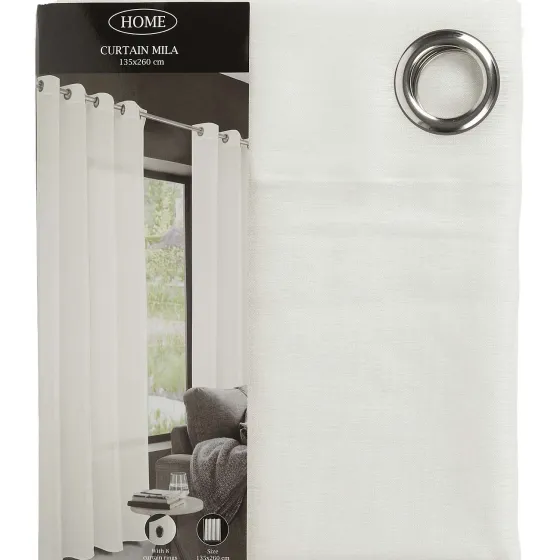 Raamdecoratie>C&C Vitragegordijn Mila Beige,Wit