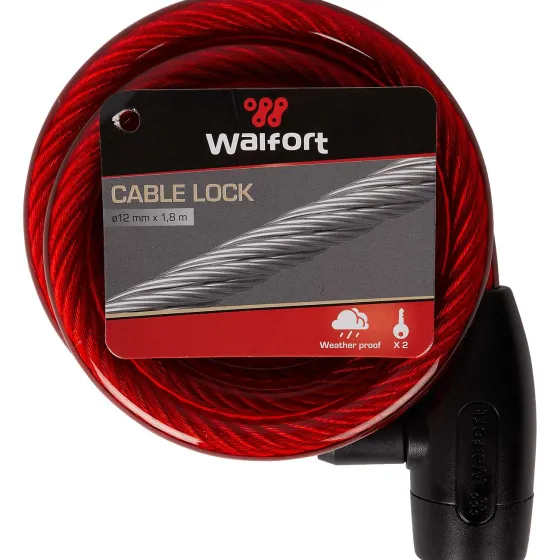Fietsaccessoires>Walfort Kabelslot Zwart,Rood,Zilver