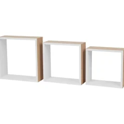 Woonaccessoires>Merk Wandkubus-Set Beige,Bruin,Wit