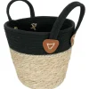 Woonaccessoires>Merk Zeegras Mand Met Hengsels Wit,Zwart
